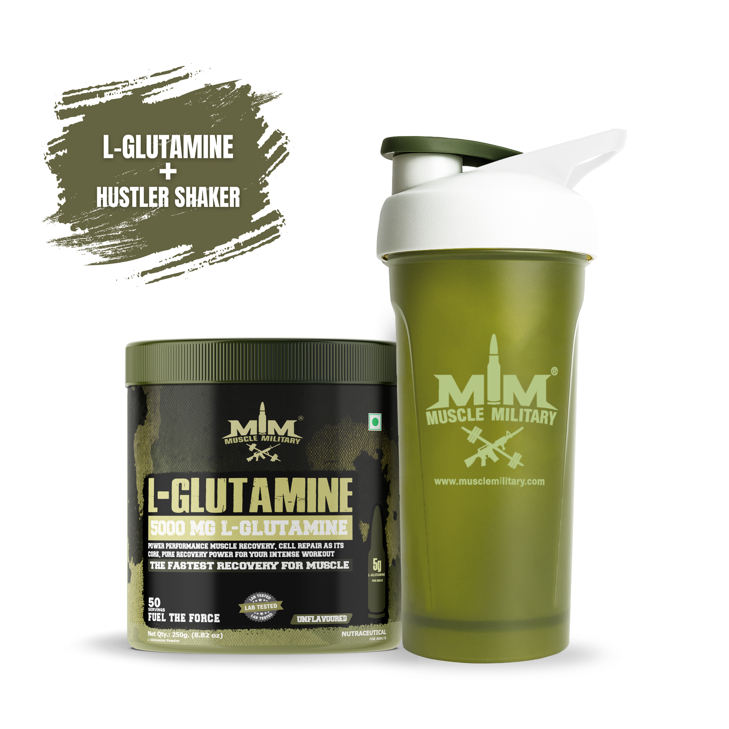 5000 Mg L-Glutamine + Hustler Shaker 700ml