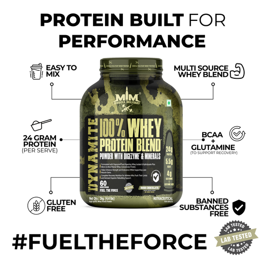 Dynamite 100% Whey Protein Blend | 24g Protein, 5.5g Bcaa, 4g Glutamine | 33g/Serve