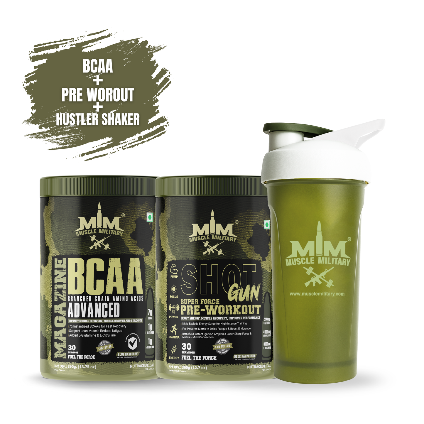 Shot Gun Pre-workout + Magazine BCAA + Hustler Shaker 700 ml