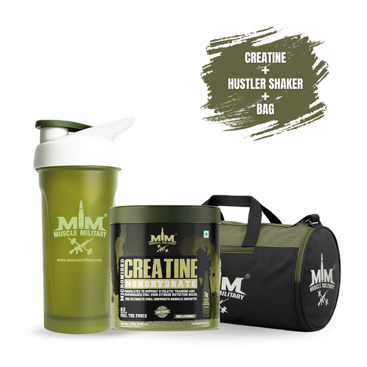 Creatine Monohydrate + Gym Bag + Hustler Shaker 700ml