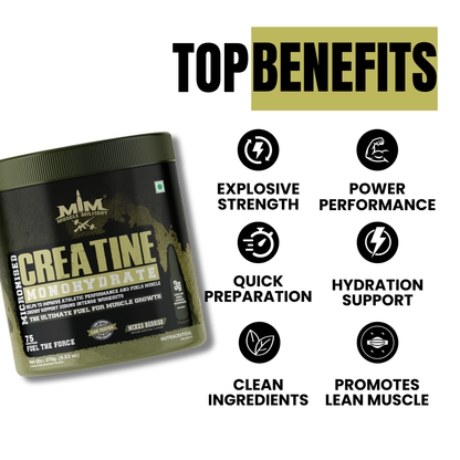 Micronised Creatine Monohydrate Flavoured | 100% Pure Creatine | 3.6g/Serve | 75 Servings