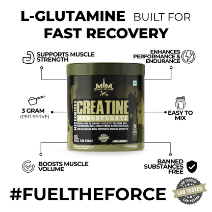 Micronised Creatine Monohydrate | 100% Pure Creatine | Unflavoured | 3g/Serve