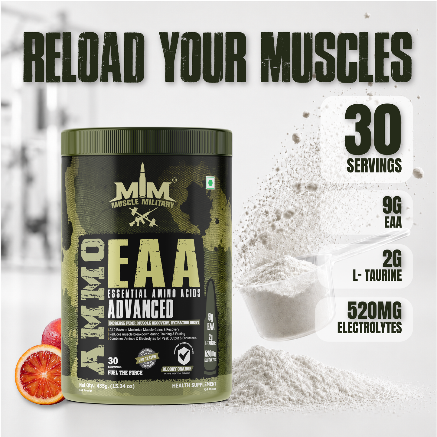 Ammo EAA (9 Essential Amino Acids) | 14.5g/Serve | 30 Servings