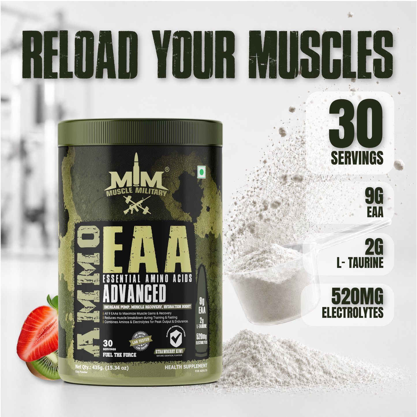 Ammo EAA (9 Essential Amino Acids) | 14.5g/Serve | 30 Servings