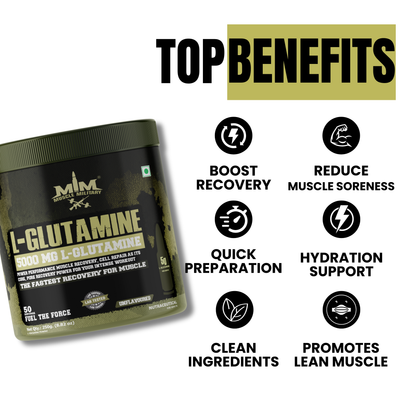 L-Glutamine 5000 mg | 100% Pure, No Additives, No Preservatives | 5g/Serve | 50 Servings