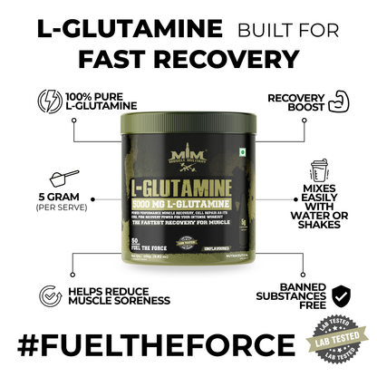 5000 MG L-Glutamine with Atom Force Shaker 600ml