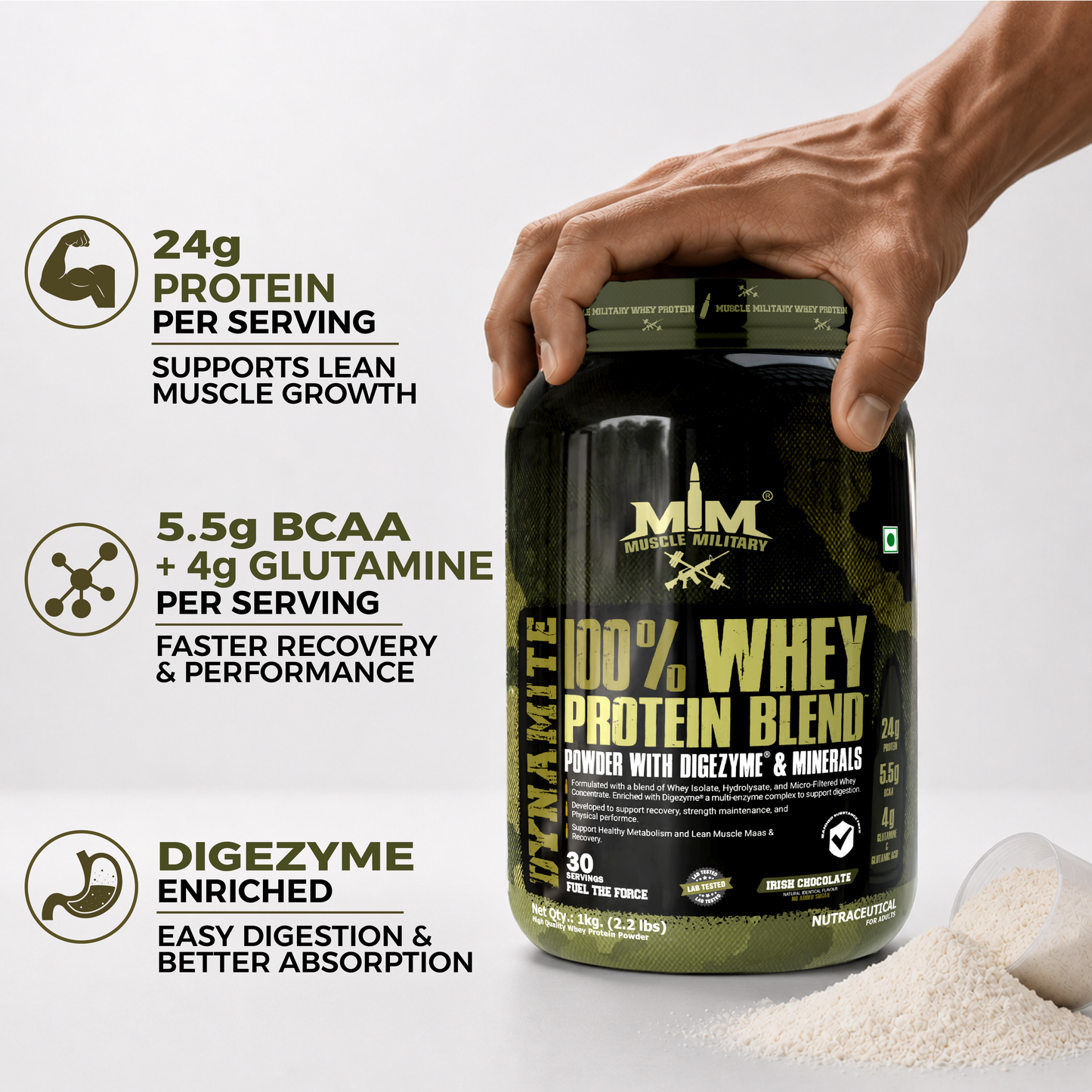 Dynamite 100% Whey Protein | Bcaa + Glutamine