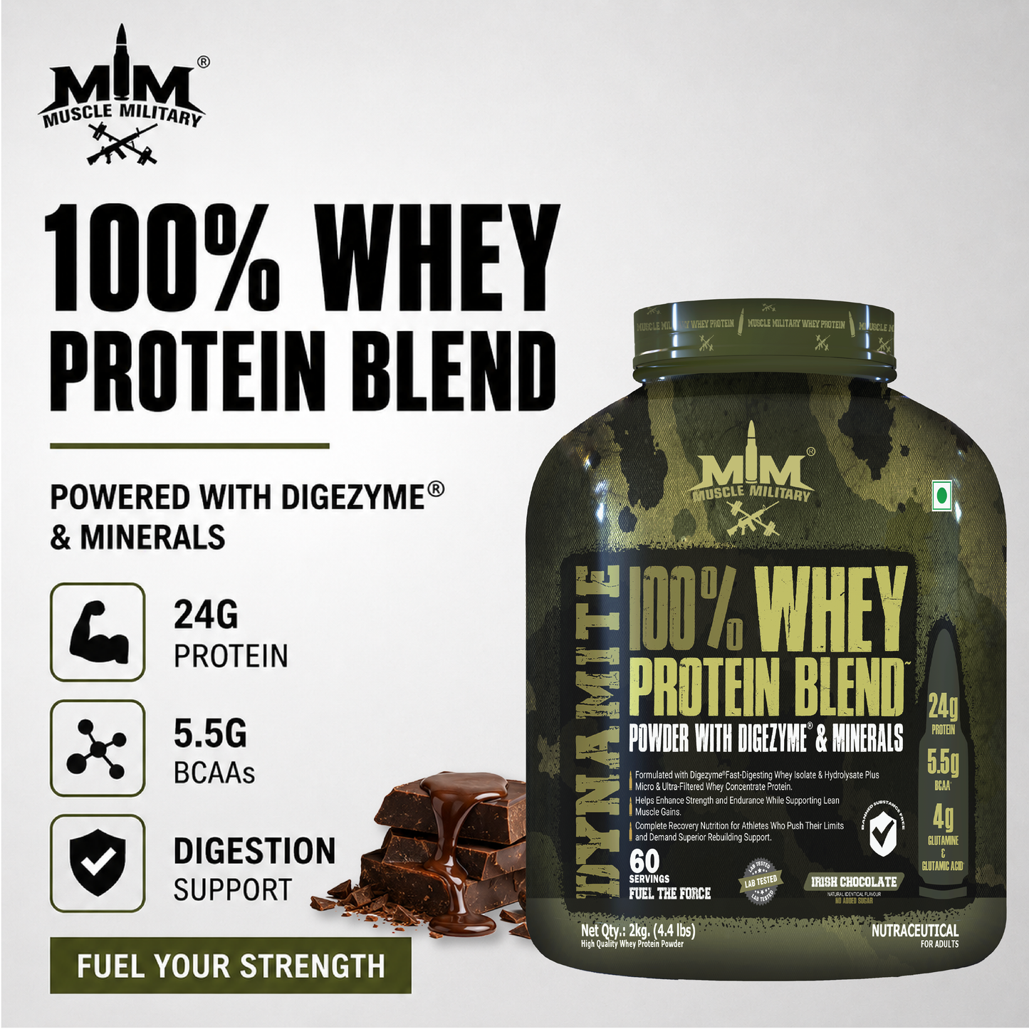 Dynamite 100% Whey Protein | Bcaa + Glutamine