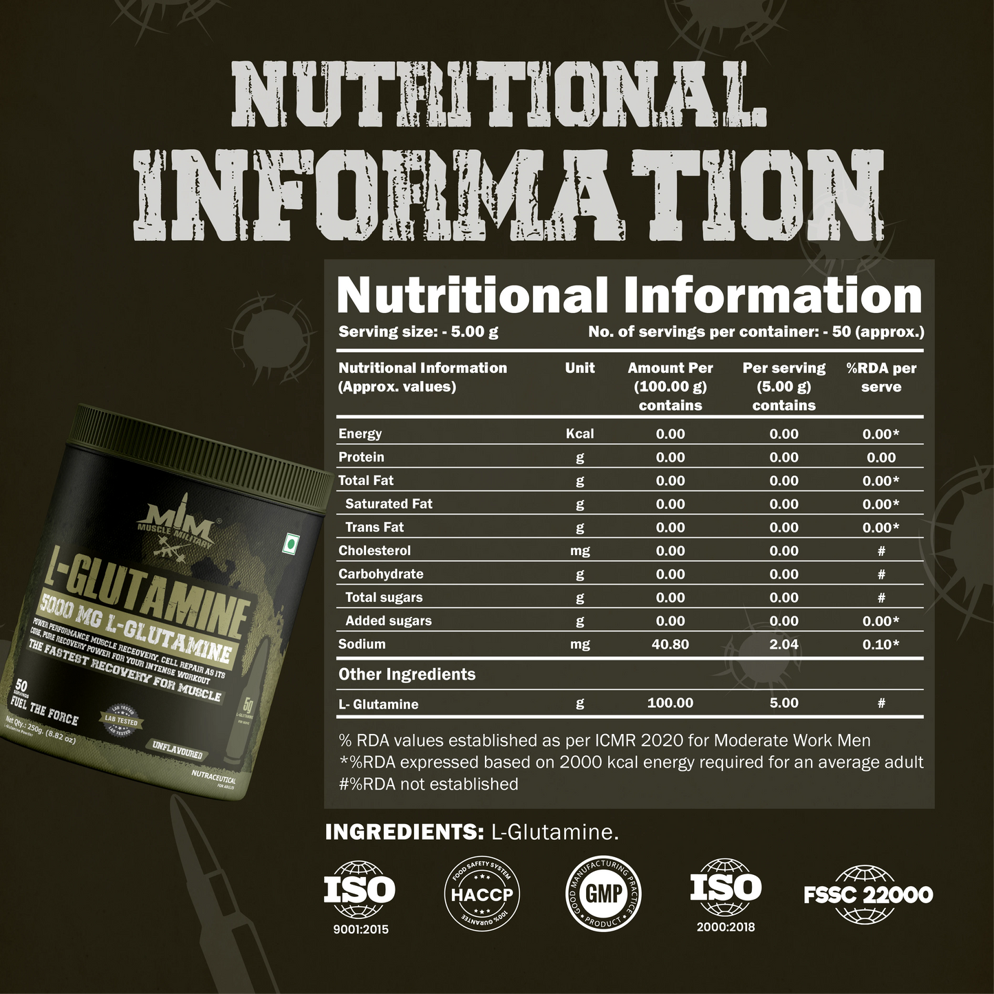 5000 MG L-Glutamine