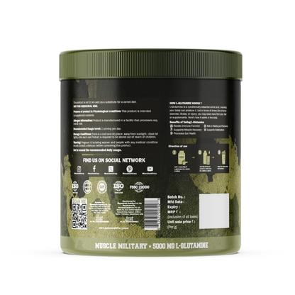 L-Glutamine 5000 mg | 100% Pure, No Additives, No Preservatives | 5g/Serve | 50 Servings