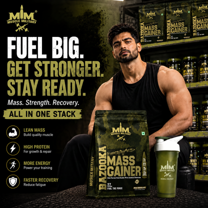 Bazooka Mass Gainer | High-Calorie Weight Gainer with Protein, Creatine & DigeZyme® | Muscle & Size Formula