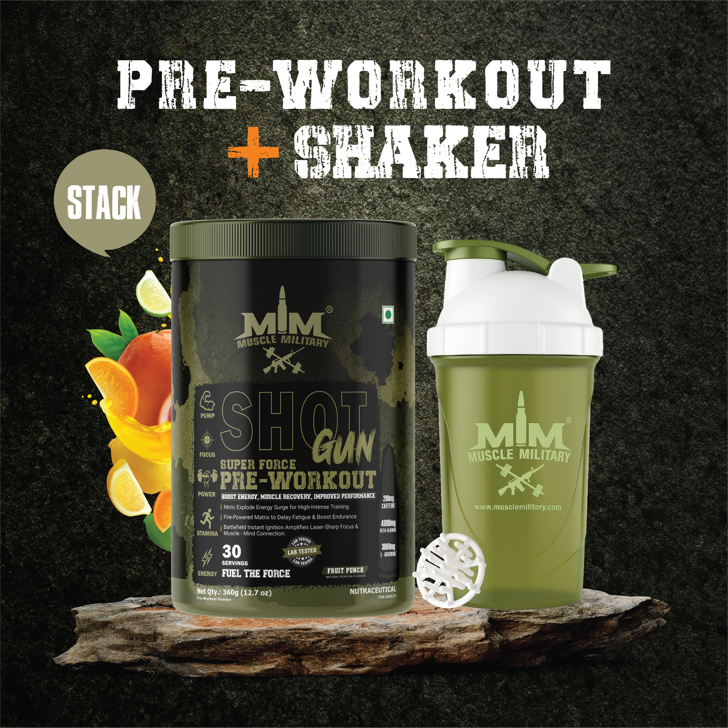 Prewokout + Shaker Stack