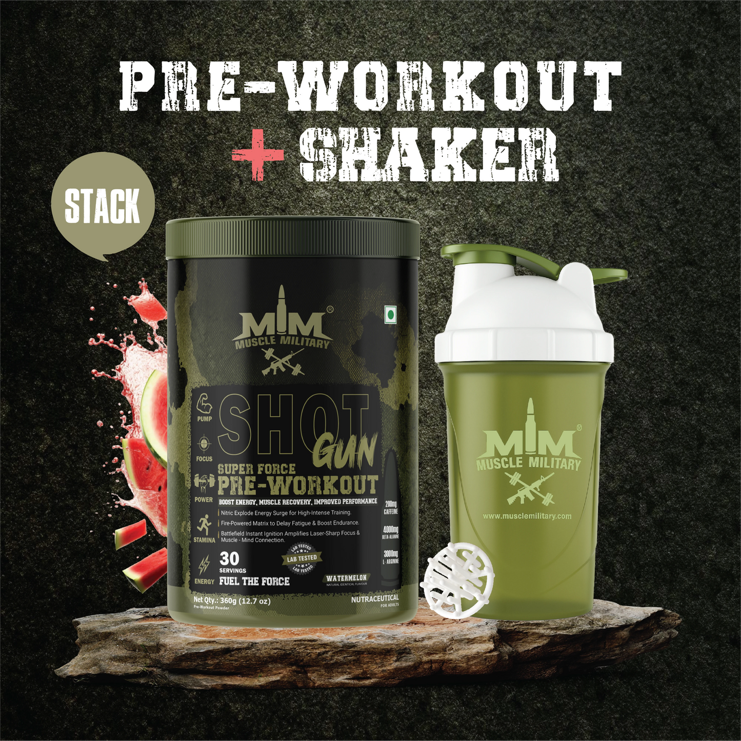 Prewokout + Shaker Stack