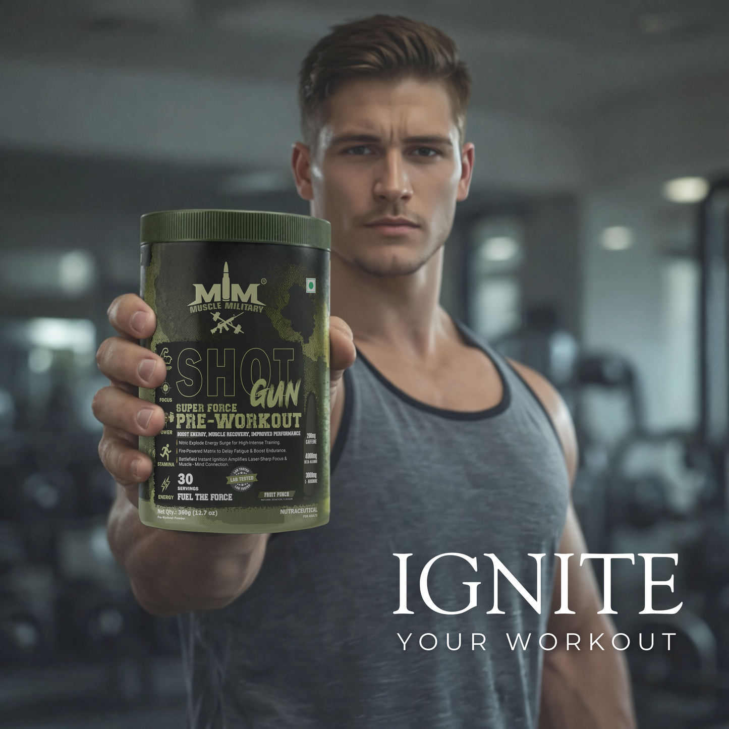 Shot Gun Pre-Workout (Super Force) | 12g/Serve | 30 Servings