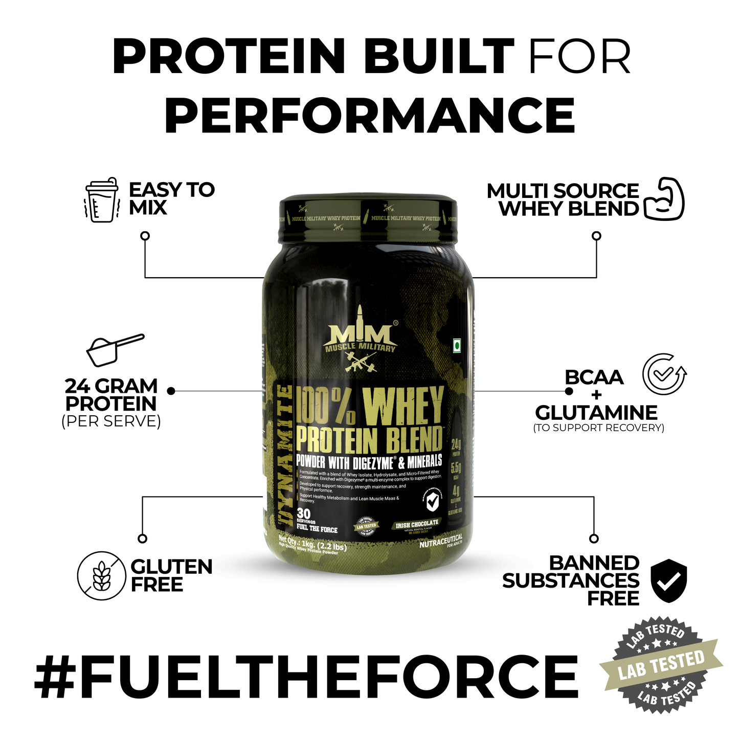Dynamite 100% Whey Protein | Bcaa + Glutamine