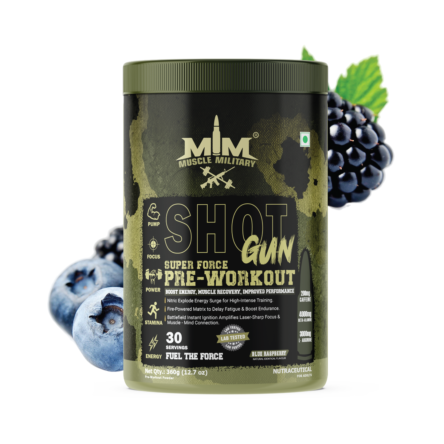 Shot Gun Pre-Workout (Super Force) | 12g/Serve | 30 Servings
