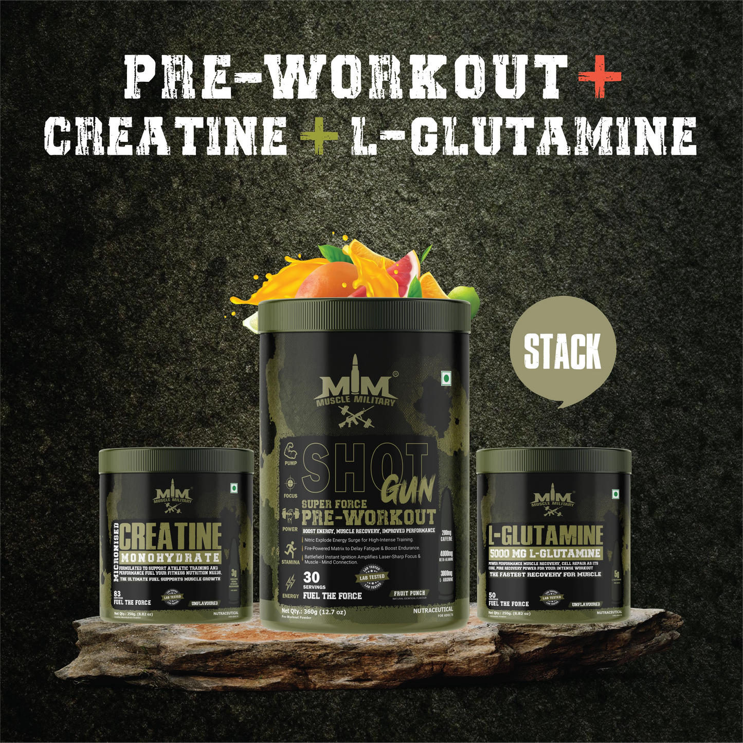 Pre-workout + Creatine + Glutamine