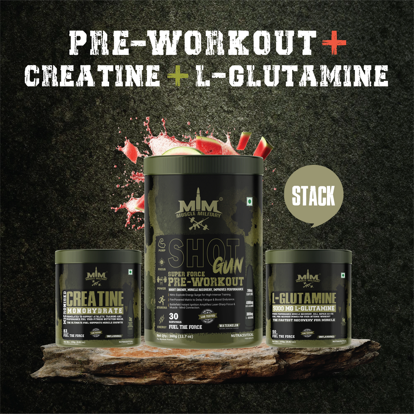 Pre-workout + Creatine + Glutamine