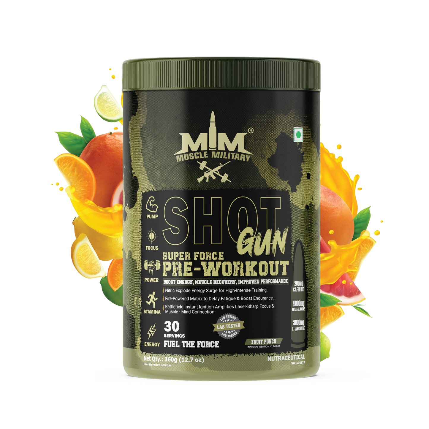 Shot Gun Pre-Workout (Super Force) | 12g/Serve | 30 Servings