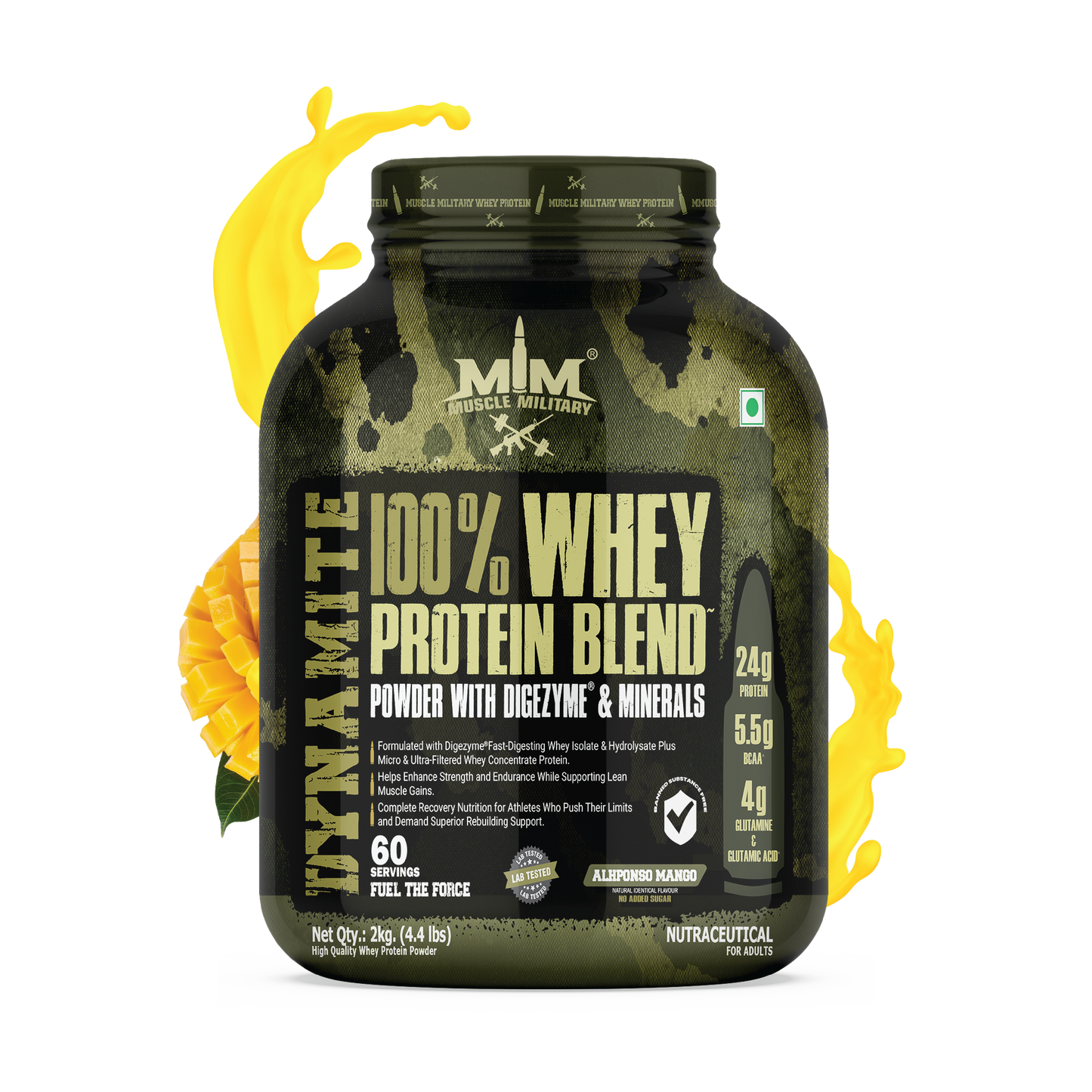 Dynamite 100% Whey Protein Blend | 24g Protein, 5.5g Bcaa, 4g Glutamine | 33g/Serve