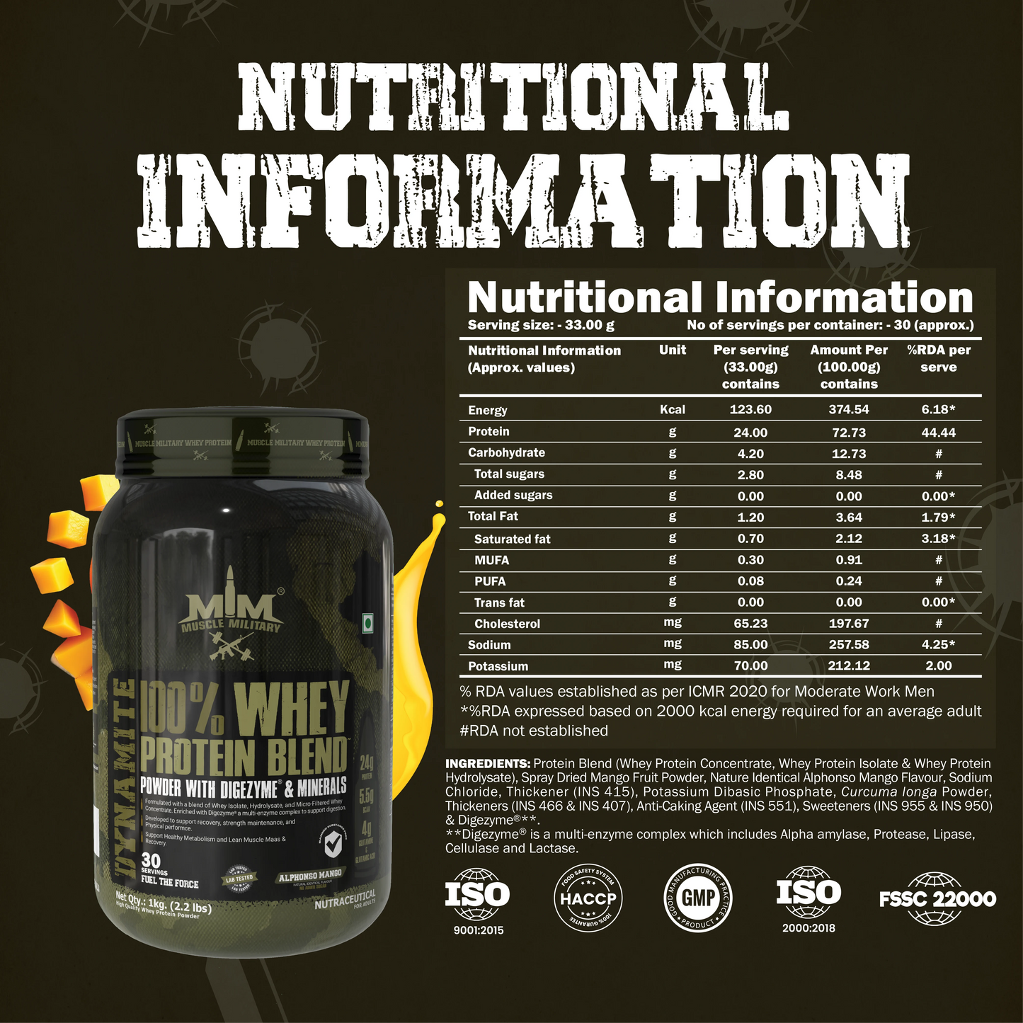 Dynamite 100% Whey Protein Blend