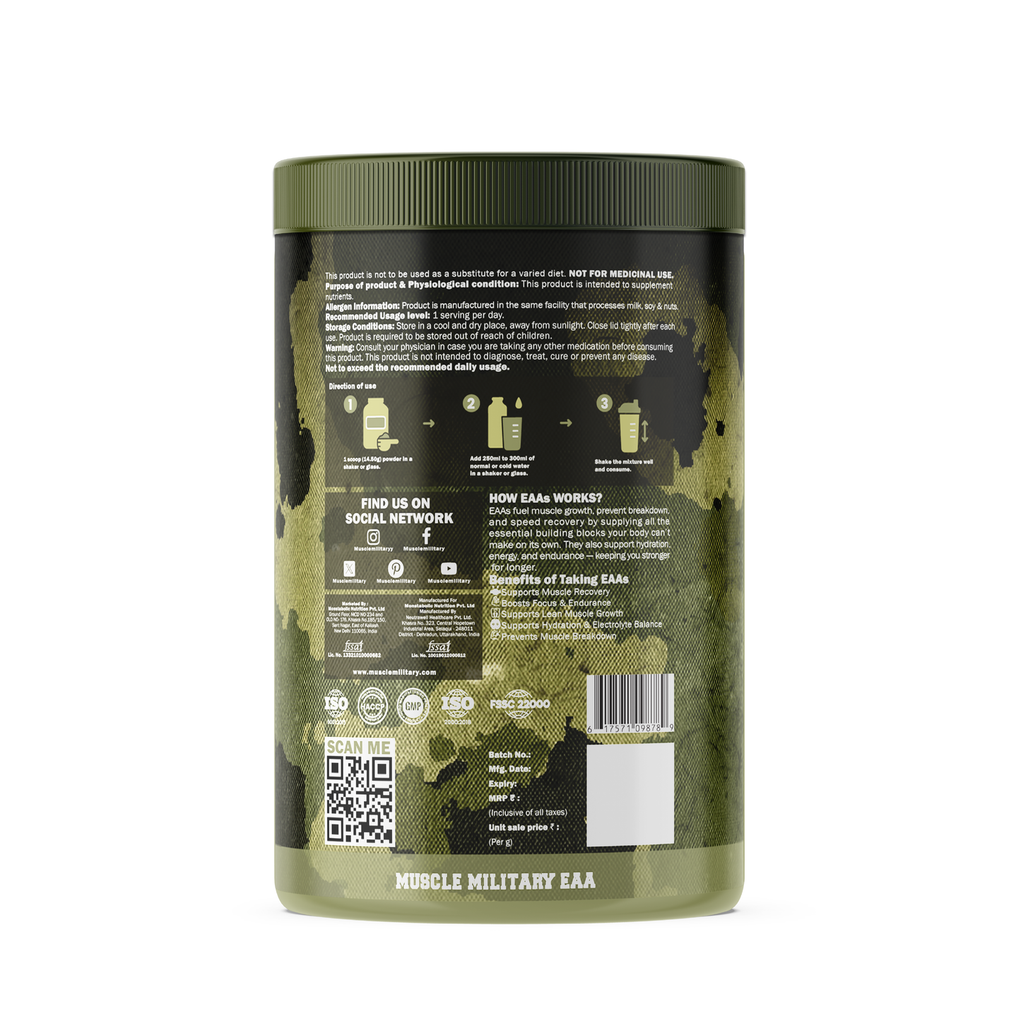 Ammo EAA (9 Essential Amino Acids) | 14.5g/Serve | 30 Servings