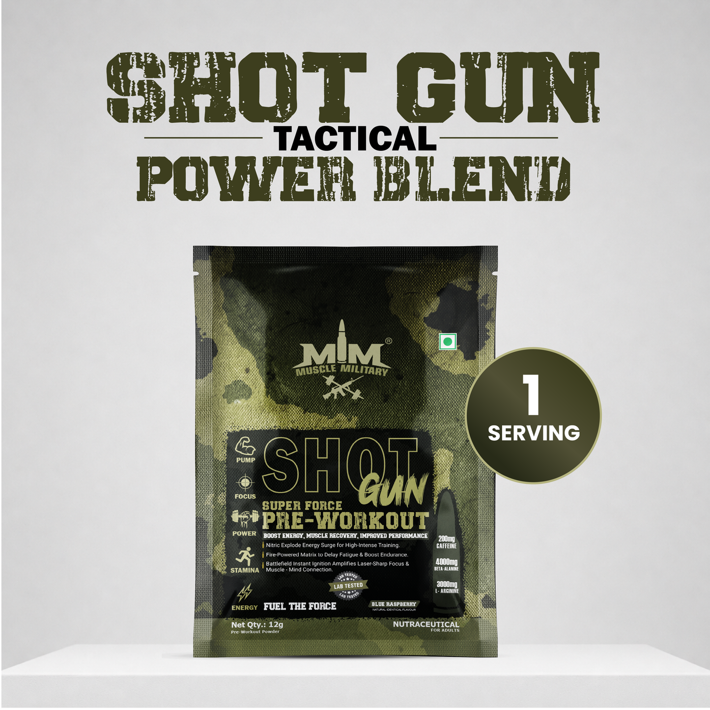 Shot Gun Pre-Workout | Single Serve | Travel Pack | 12g/Serve