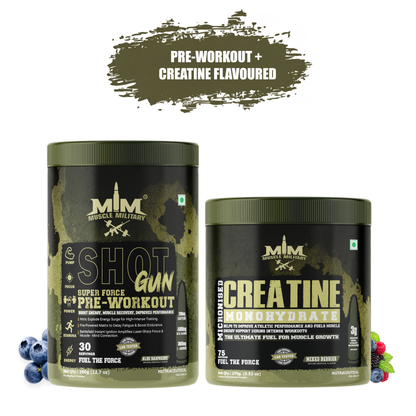 Muscle Military Pre-Workout shot gun + Creatine