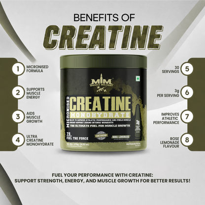 Micronised Creatine Monohydrate Flavoured | 100% Pure Creatine | 3.6g/Serve | 75 Servings
