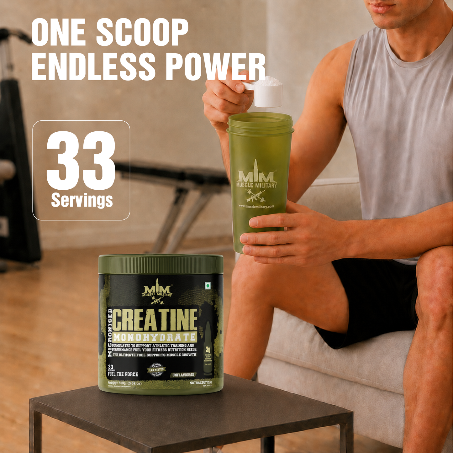 Micronised Creatine Monohydrate | 100% Pure Creatine | Unflavoured | 3g/Serve