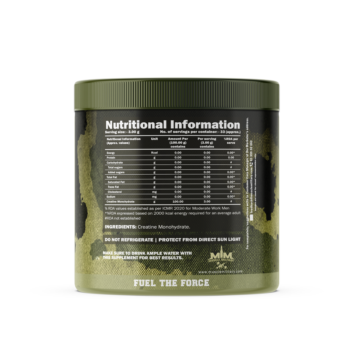 Micronised Creatine Monohydrate | 100% Pure Creatine | Unflavoured | 3g/Serve