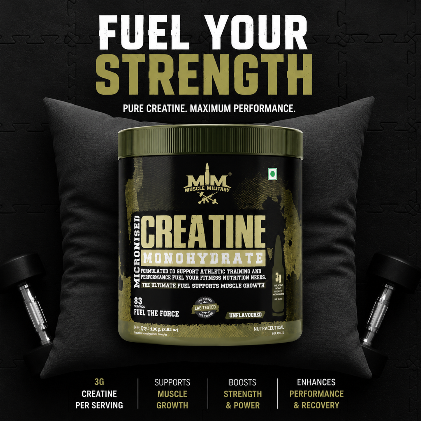 Shot Gun Pre-workout + Micronised Creatine Monohydrate 250g + Atom Force Shaker 600 ml