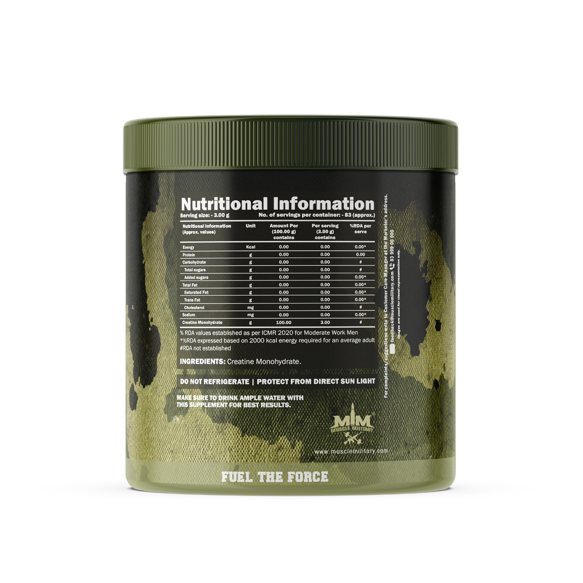 Micronised Creatine Monohydrate | 100% Pure Creatine | Unflavoured | 3g/Serve