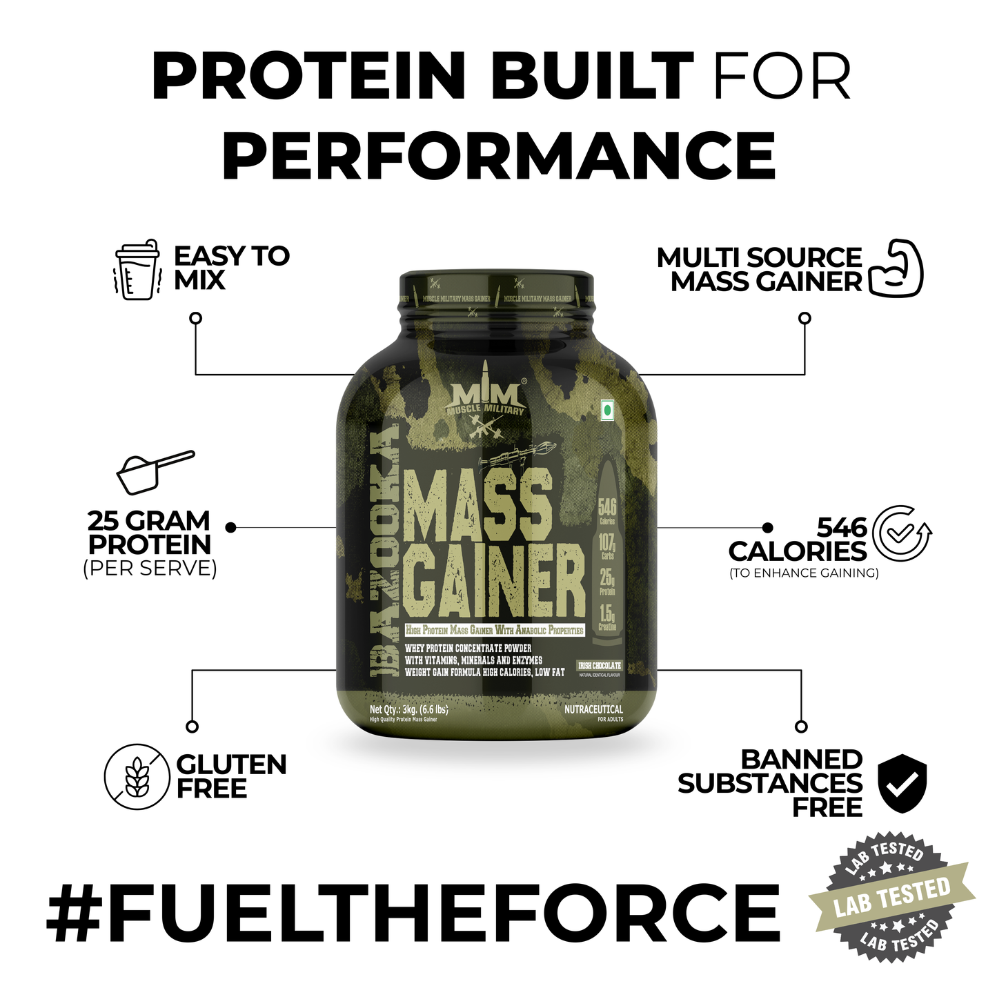 Bazooka Mass Gainer | High-Calorie Weight Gainer with Protein, Creatine & DigeZyme® | Muscle & Size Formula