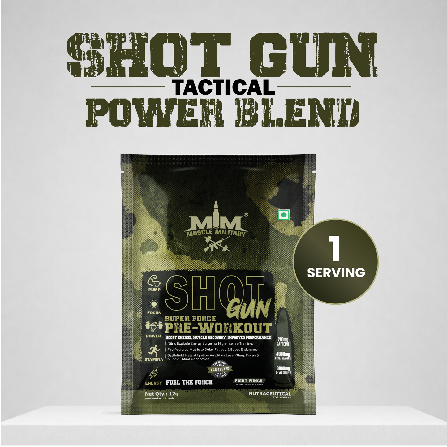 Shot Gun Pre-Workout | Single Serve | Travel Pack | 12g/Serve