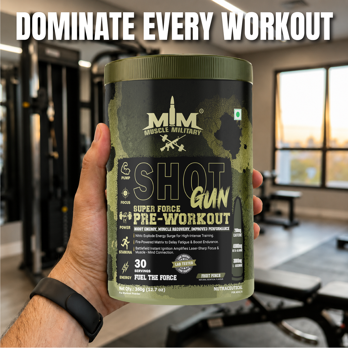 Shot Gun Pre-Workout (Super Force) | 12g/Serve | 30 Servings