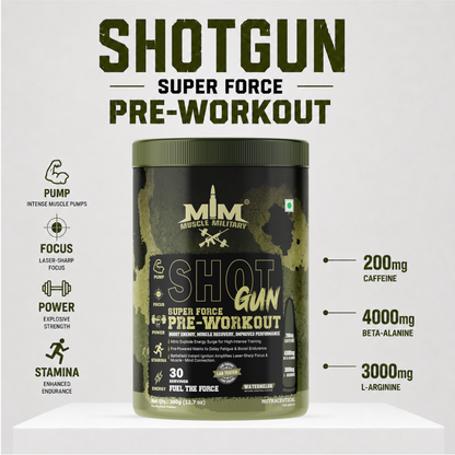 Shot Gun Pre-Workout (Super Force) | 12g/Serve | 30 Servings